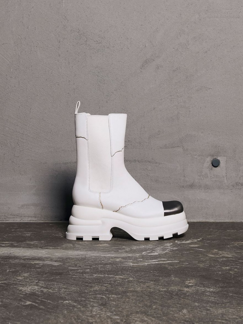 Chelsea Boots Charles And Keith Jules δερματινα ασπρα | 20539-ERLP