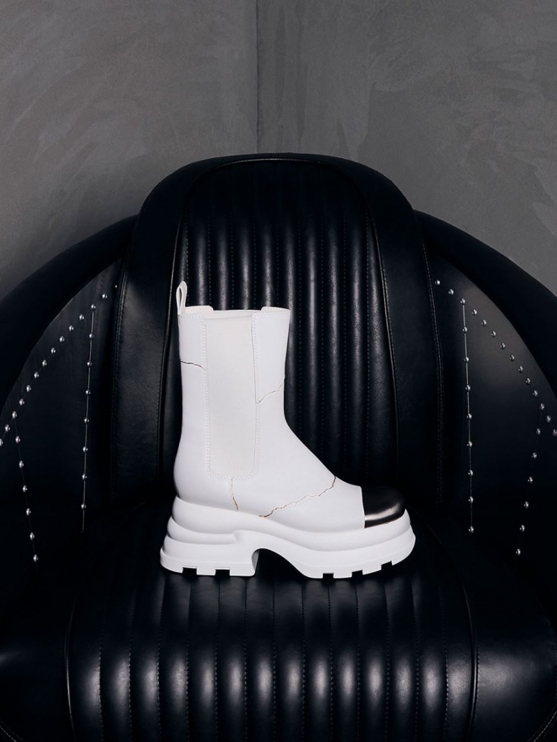 Chelsea Boots Charles And Keith Jules δερματινα ασπρα | 20539-ERLP