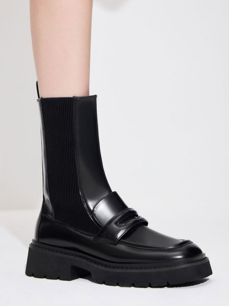 Chelsea Boots Charles And Keith Penny Loafer μαυρα | 85306-PFYG