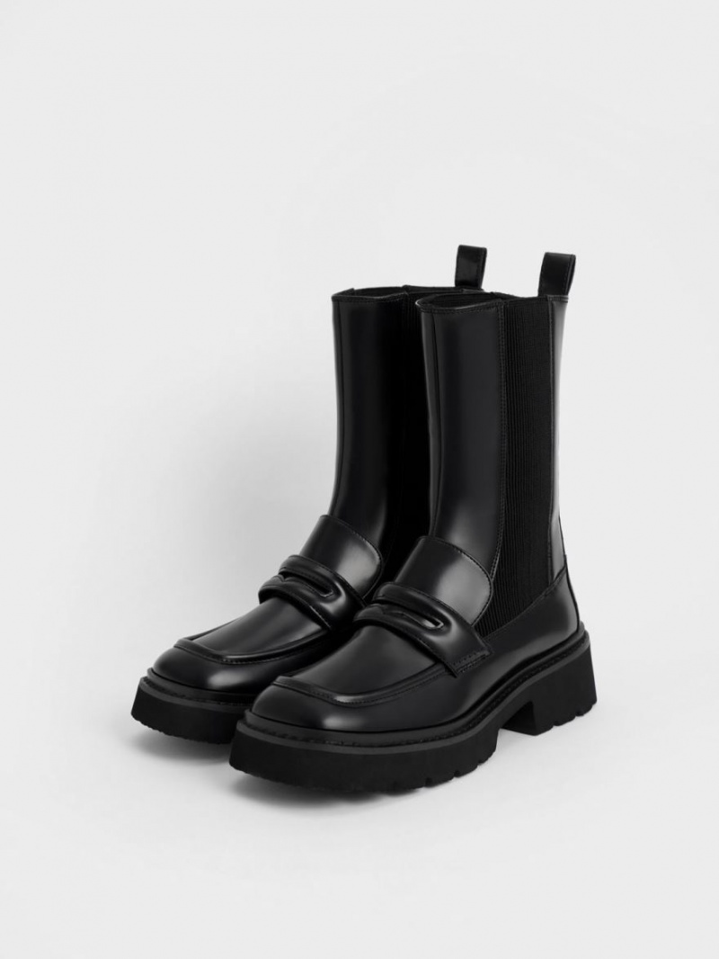 Chelsea Boots Charles And Keith Penny Loafer μαυρα | 85306-PFYG