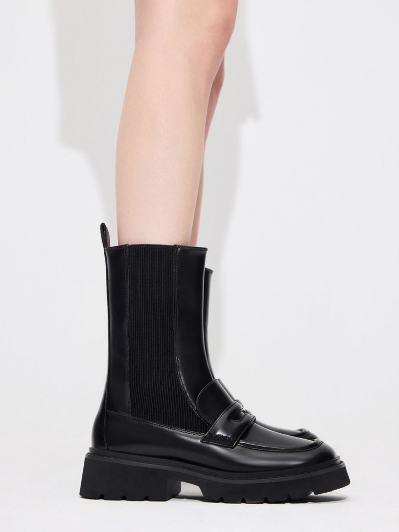Chelsea Boots Charles And Keith Penny Loafer μαυρα | 85306-PFYG