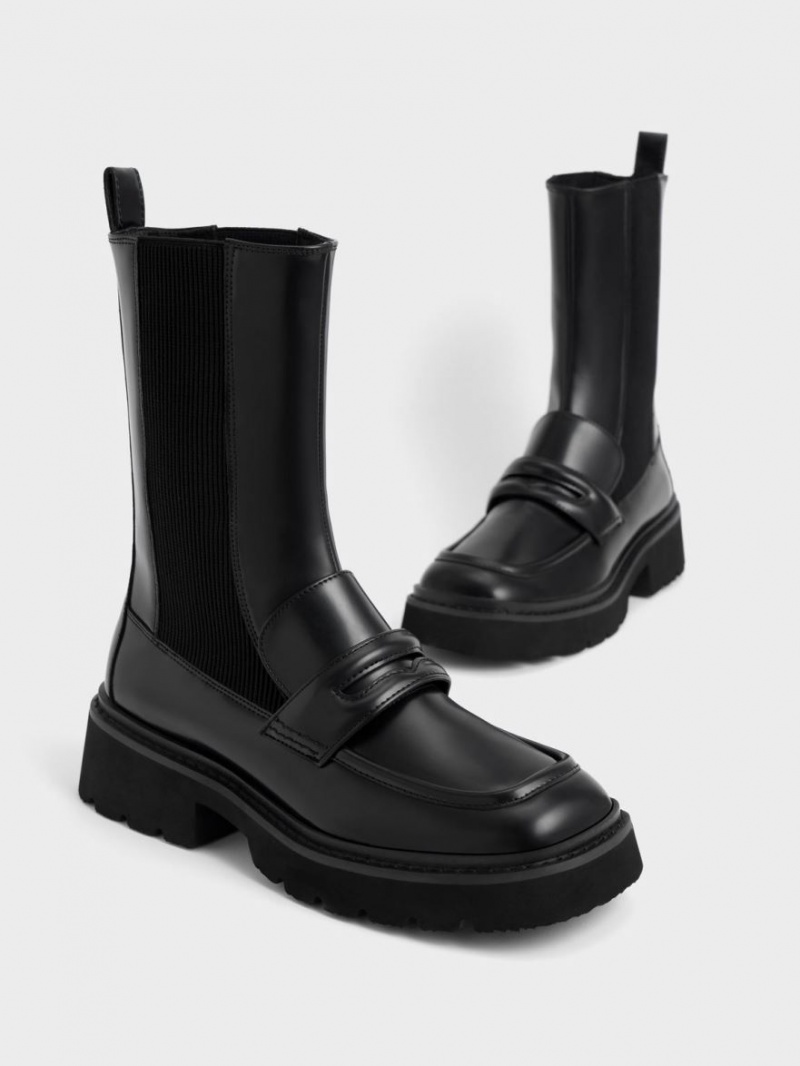 Chelsea Boots Charles And Keith Penny Loafer μαυρα | 85306-PFYG