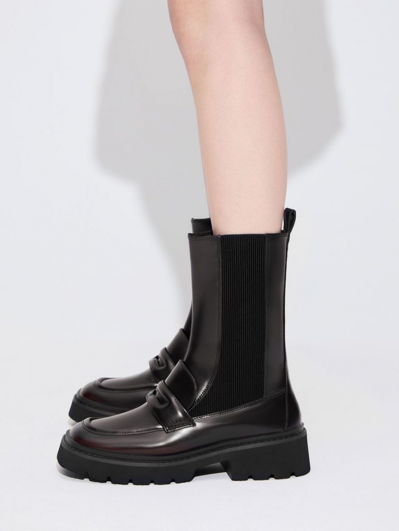 Chelsea Boots Charles And Keith Penny Loafer μπορντο | 32765-KLUY