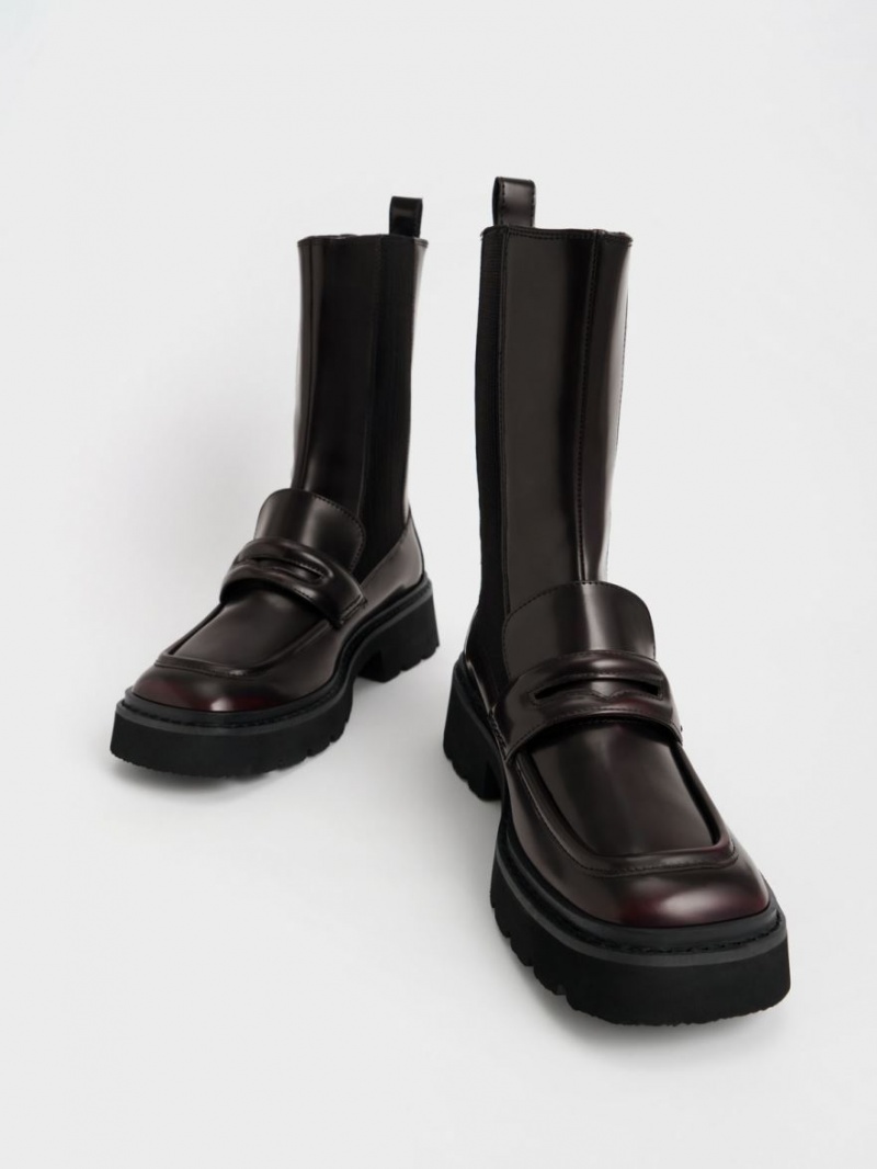 Chelsea Boots Charles And Keith Penny Loafer μπορντο | 32765-KLUY