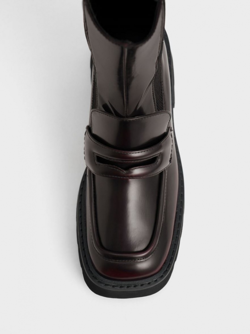 Chelsea Boots Charles And Keith Penny Loafer μπορντο | 32765-KLUY