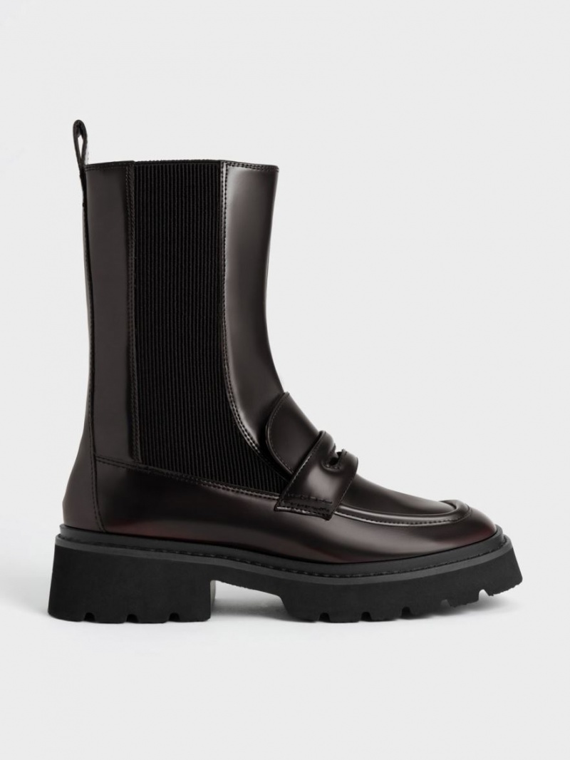 Chelsea Boots Charles And Keith Penny Loafer μπορντο | 32765-KLUY