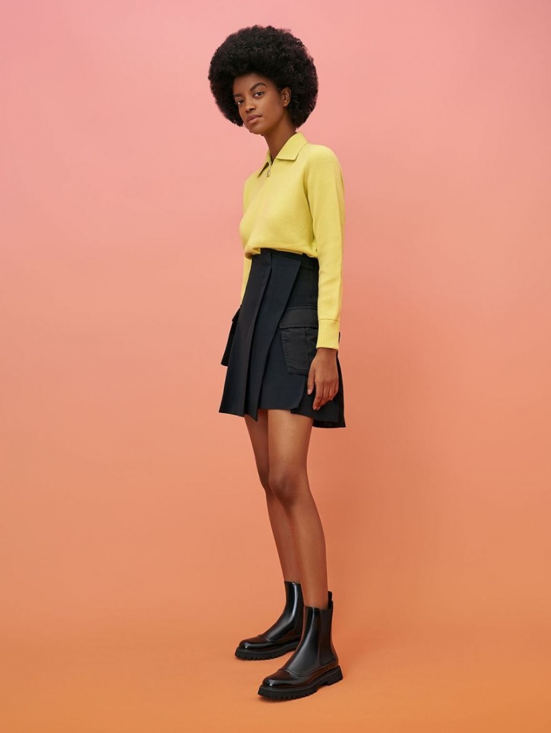Chelsea Boots Charles And Keith Ridged-Sole μαυρα | 08271-KQTD
