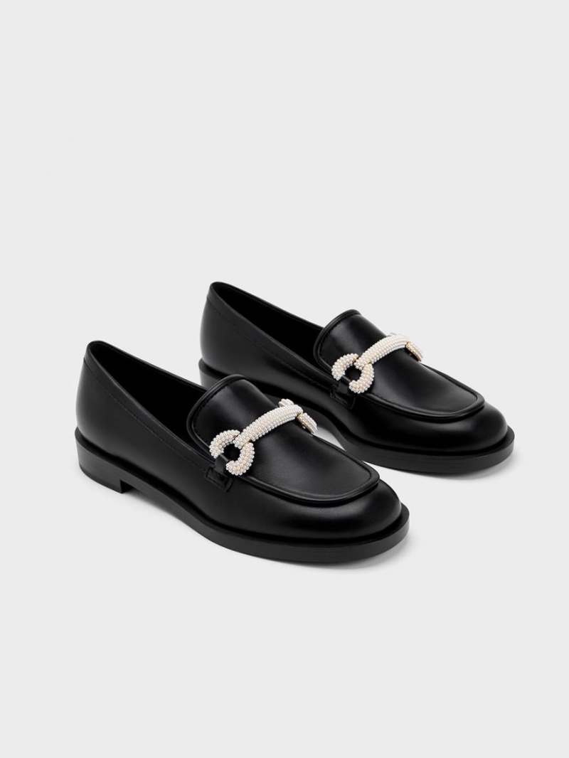 Loafers Charles And Keith Beaded λουρακια μαυρα | 86023-DAZI