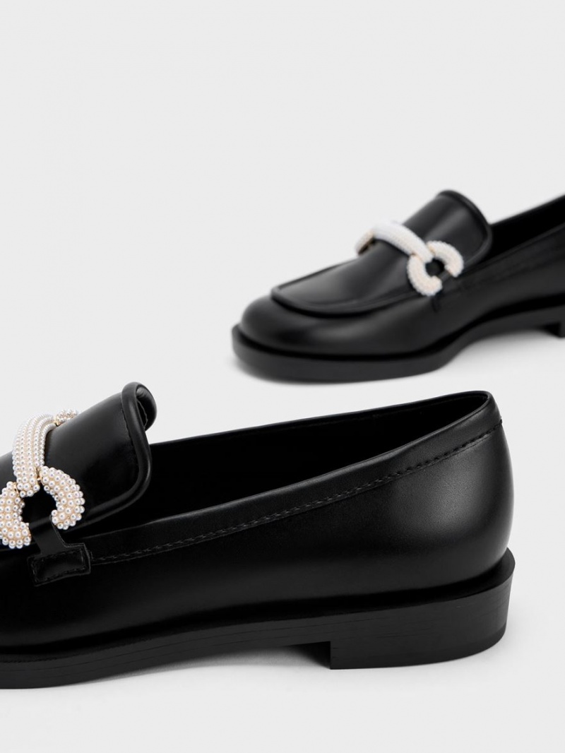 Loafers Charles And Keith Beaded λουρακια μαυρα | 86023-DAZI