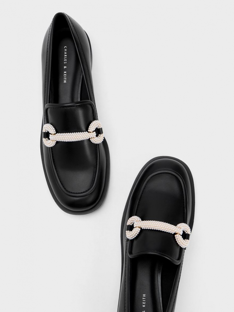Loafers Charles And Keith Beaded λουρακια μαυρα | 86023-DAZI