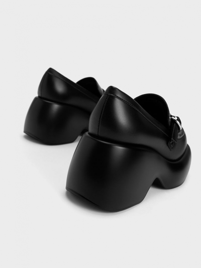 Loafers Charles And Keith Buckled flatforms Penny μαυρα | 94863-JTZE
