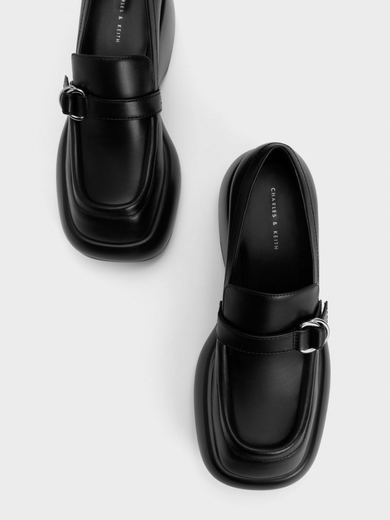 Loafers Charles And Keith Buckled flatforms Penny μαυρα | 94863-JTZE