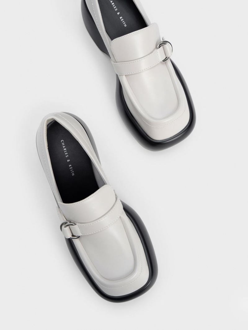 Loafers Charles And Keith Buckled flatforms Penny ασπρα | 72914-UKRV