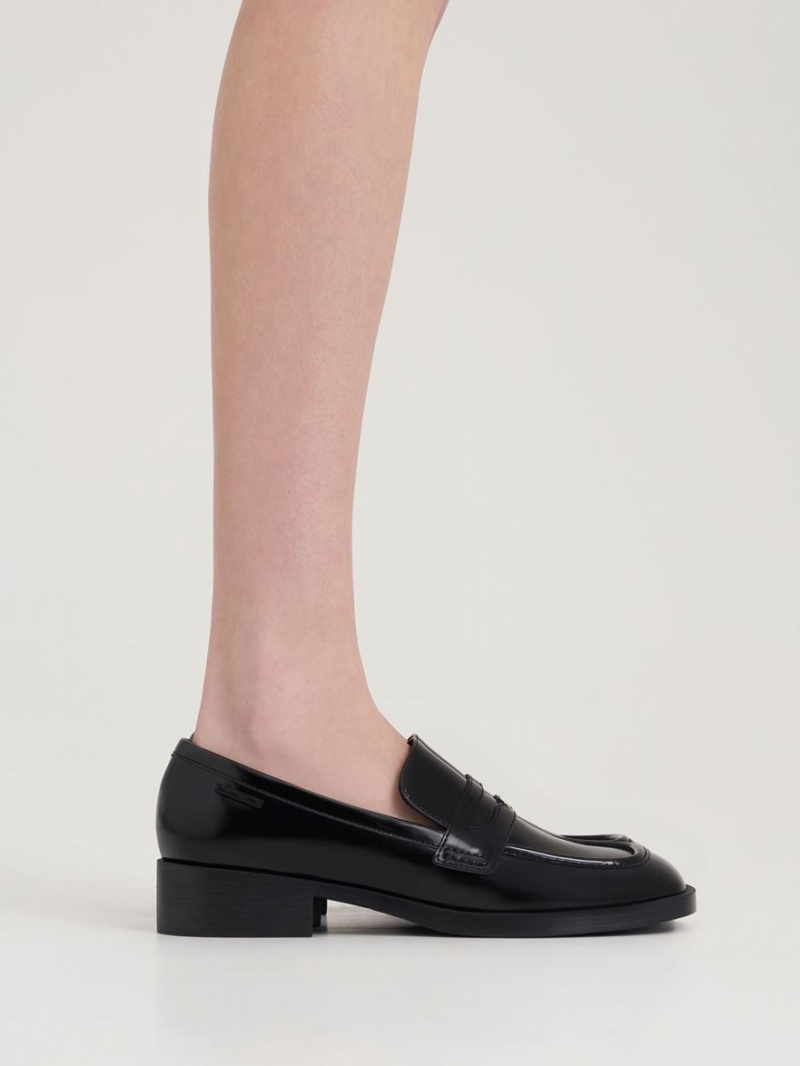 Loafers Charles And Keith Cut-Out Penny μαυρα | 53967-PKIM