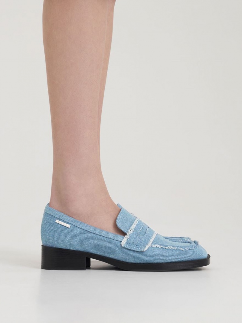 Loafers Charles And Keith Denim Cut-Out Penny ανοιχτο μπλε | 26473-FTVR