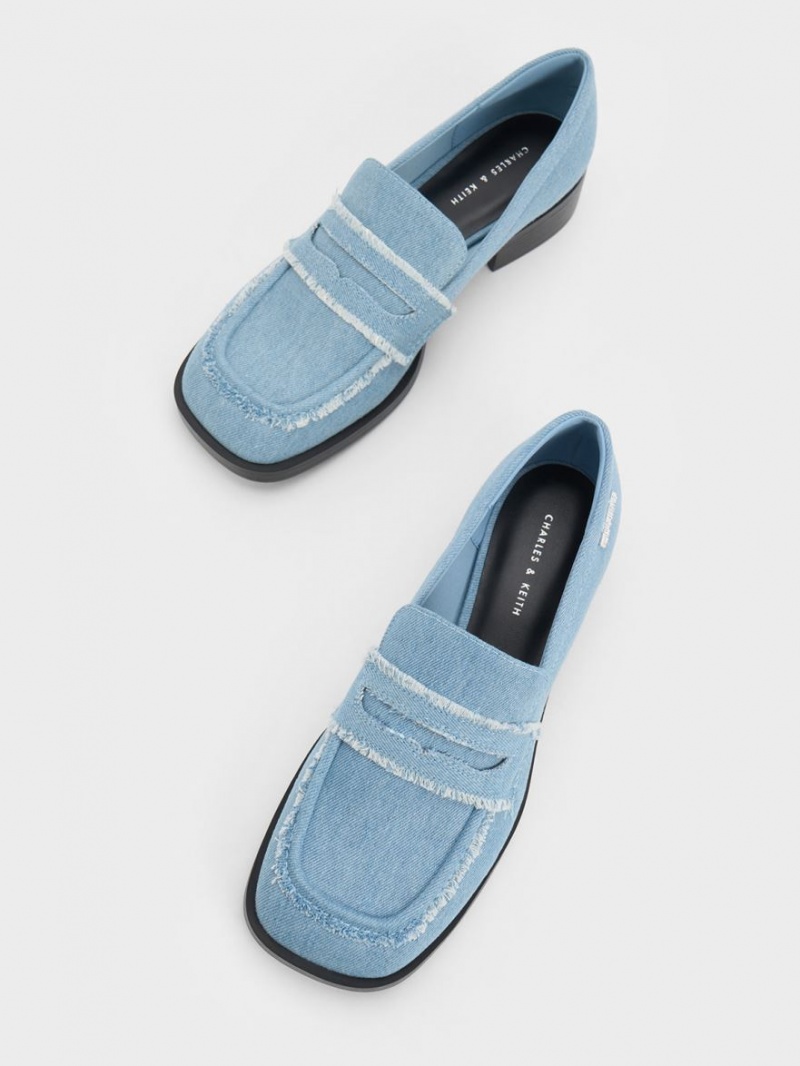 Loafers Charles And Keith Denim Cut-Out Penny ανοιχτο μπλε | 26473-FTVR