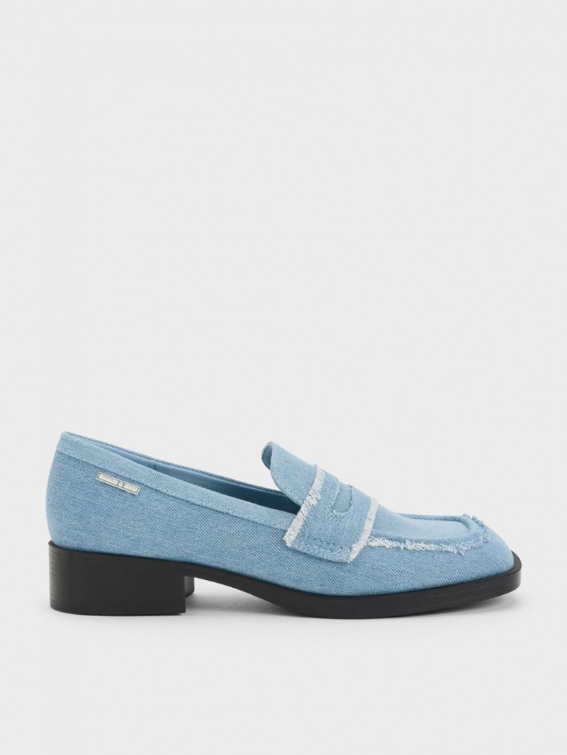 Loafers Charles And Keith Denim Cut-Out Penny ανοιχτο μπλε | 26473-FTVR