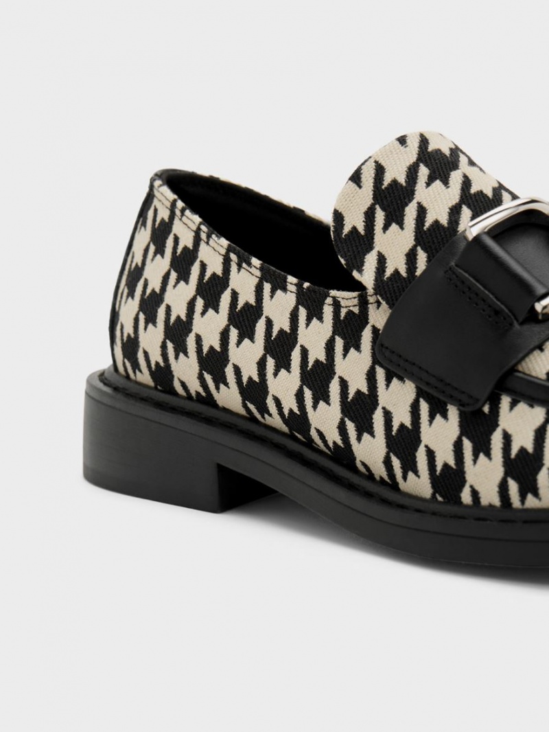 Loafers Charles And Keith Gabine δερματινα Houndstooth Πολύχρωμο | 63182-RUVZ