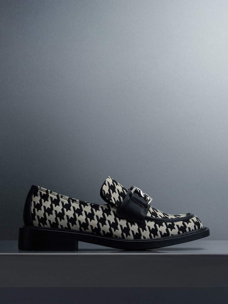 Loafers Charles And Keith Gabine δερματινα Houndstooth Πολύχρωμο | 63182-RUVZ