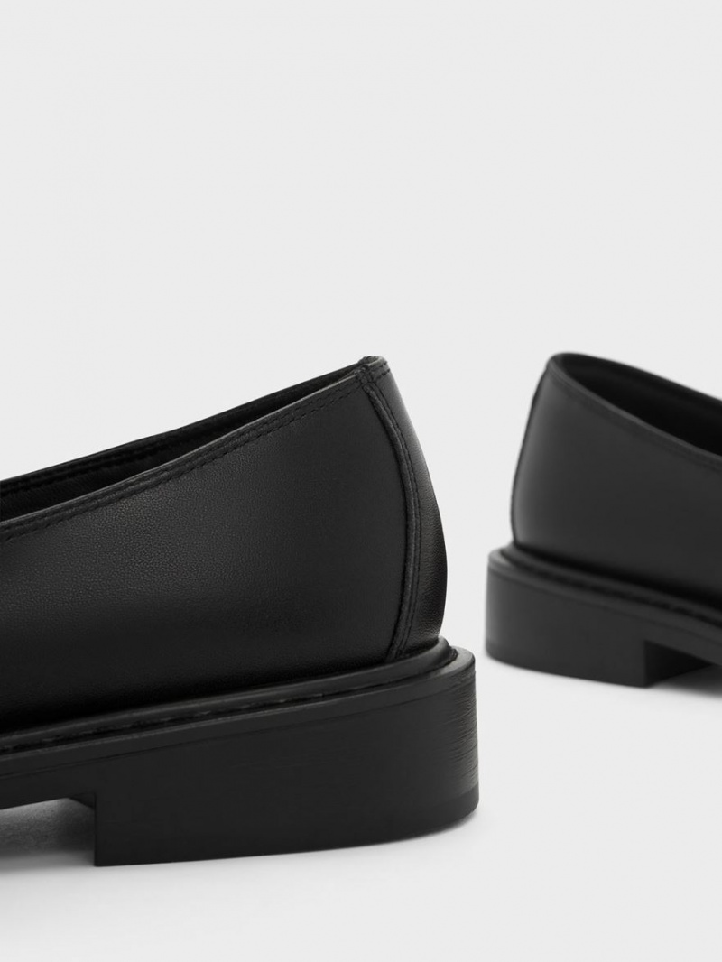 Loafers Charles And Keith Gabine δερματινα μαυρα | 14257-WHFS