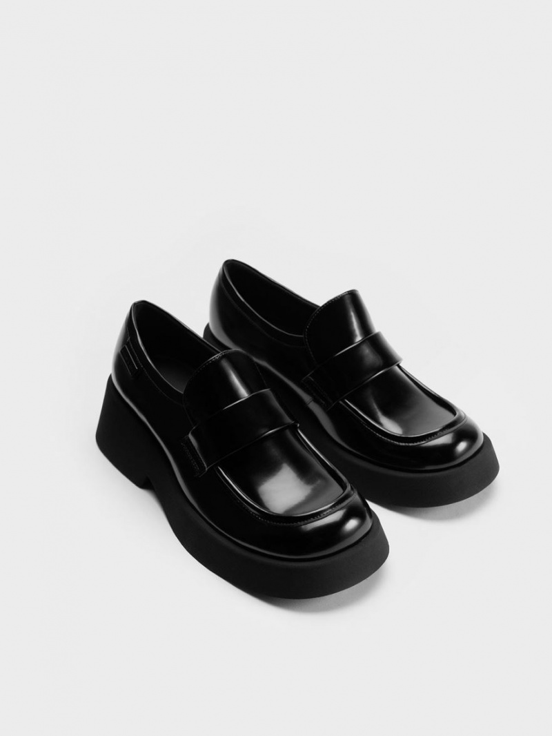 Loafers Charles And Keith Giselle λουρακια Χοντρός μαυρα | 81063-GIVH