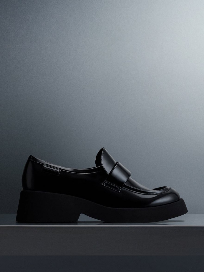 Loafers Charles And Keith Giselle λουρακια Χοντρός μαυρα | 81063-GIVH