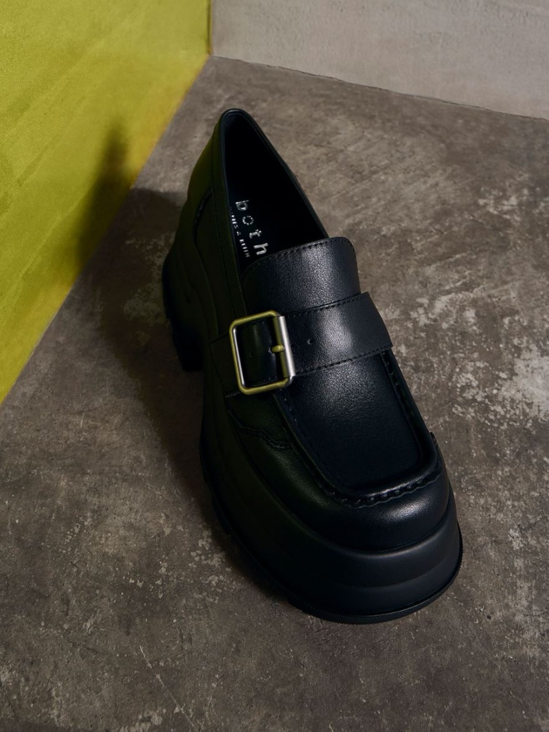Loafers Charles And Keith Jules flatforms Buckled μαυρα | 04172-AVBZ