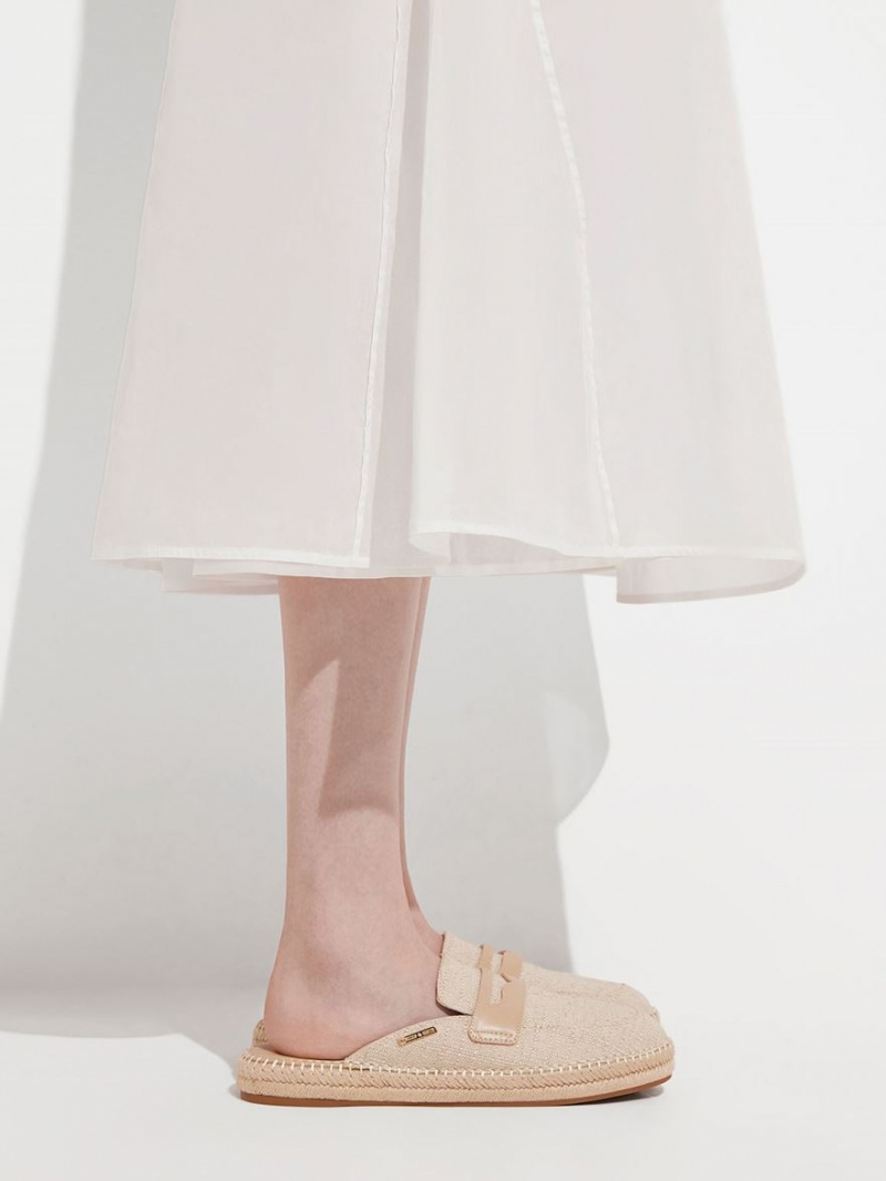 Loafers Charles And Keith Penny Backless Espadrilles Μπεζ | 13759-WXQA