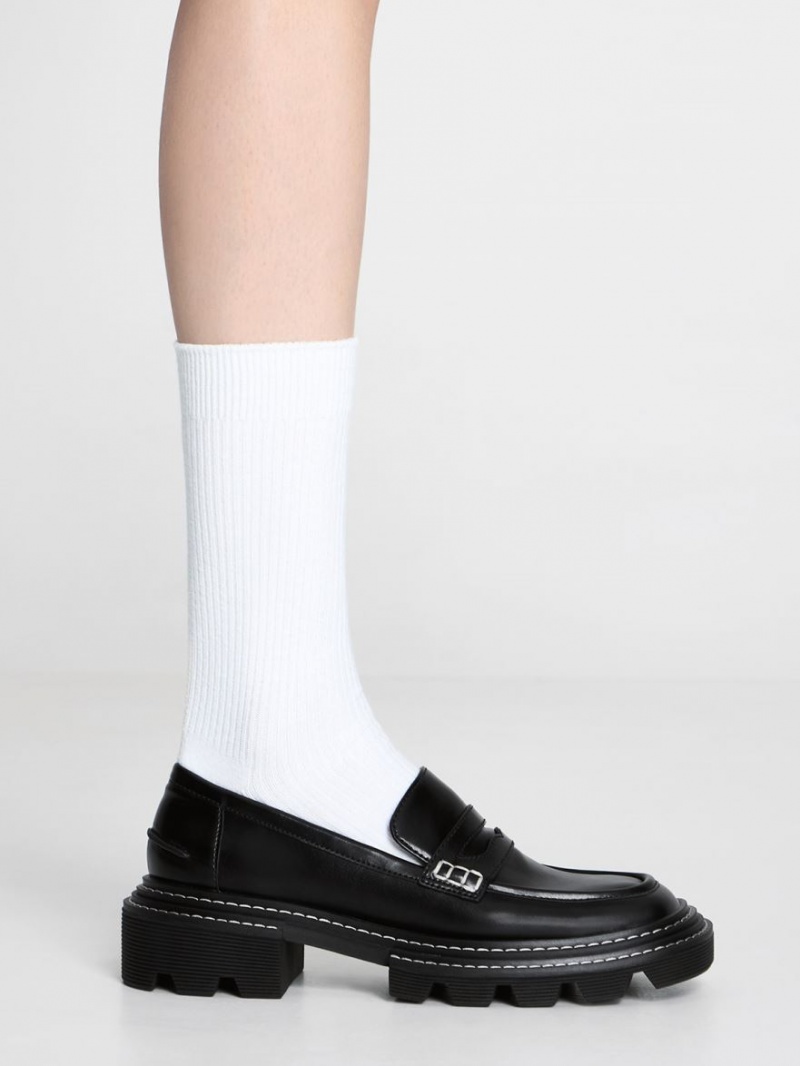 Loafers Charles And Keith Perline Χοντρός Penny μαυρα | 76945-WGER