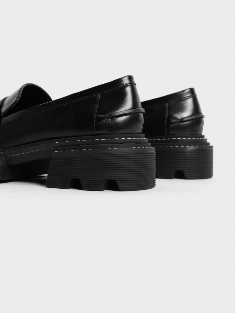 Loafers Charles And Keith Perline Χοντρός Penny μαυρα | 76945-WGER