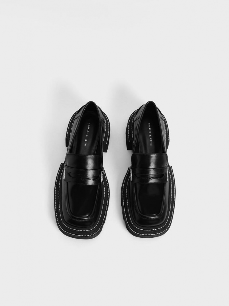 Loafers Charles And Keith Perline Χοντρός Penny μαυρα | 76945-WGER
