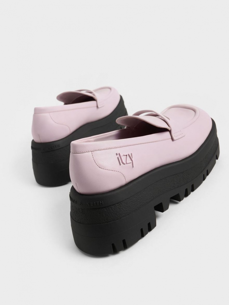 Loafers Charles And Keith Rainier Χοντρός flatforms Penny μωβ | 28794-SFAZ