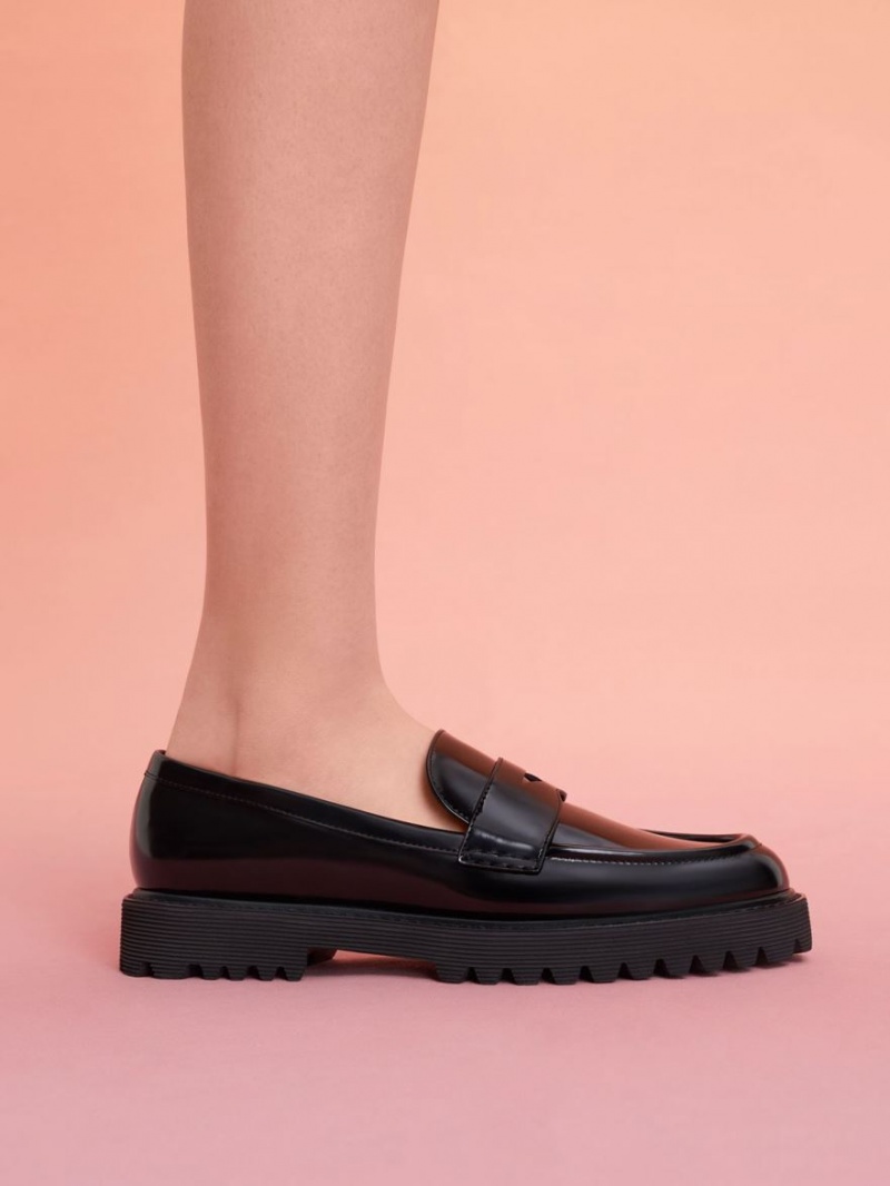 Loafers Charles And Keith Χοντρός Penny μαυρα | 20837-XOAS