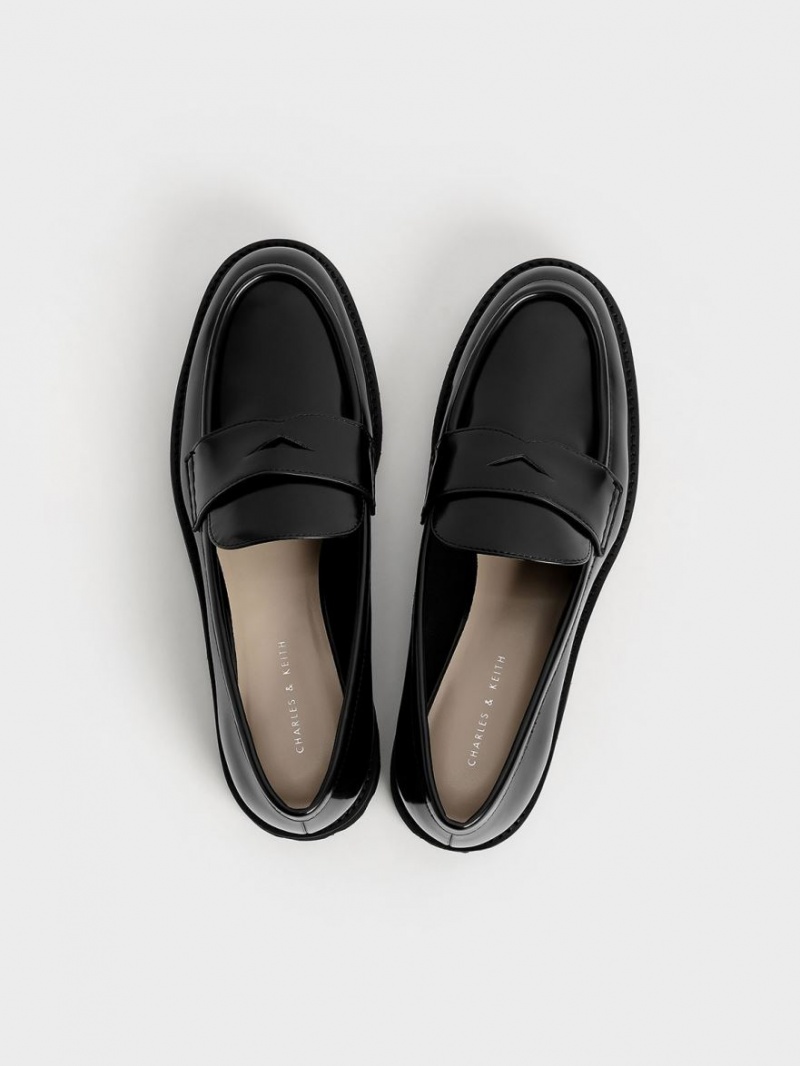 Loafers Charles And Keith Χοντρός Penny μαυρα | 20837-XOAS