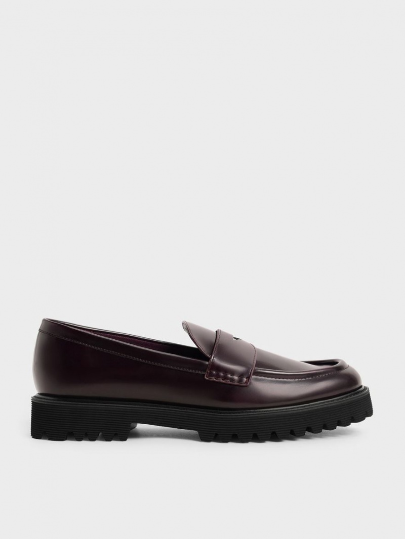 Loafers Charles And Keith Χοντρός Penny μπορντο | 97546-ABKX