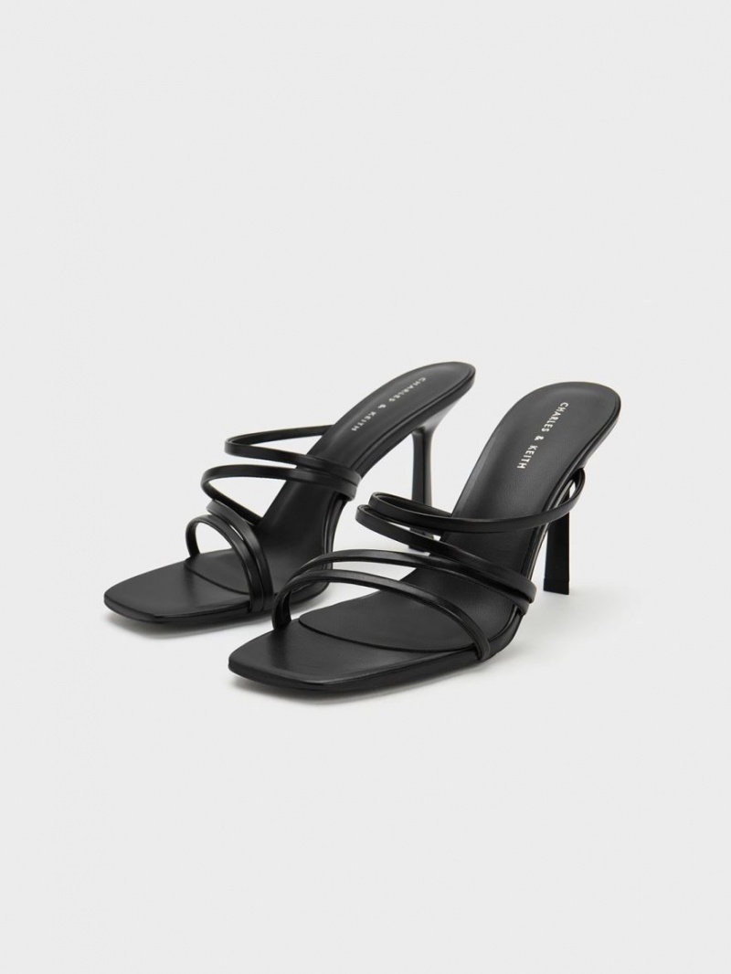 Mules Charles And Keith Asymmetric Square-toe με τακουνι μαυρα | 08562-JAGR
