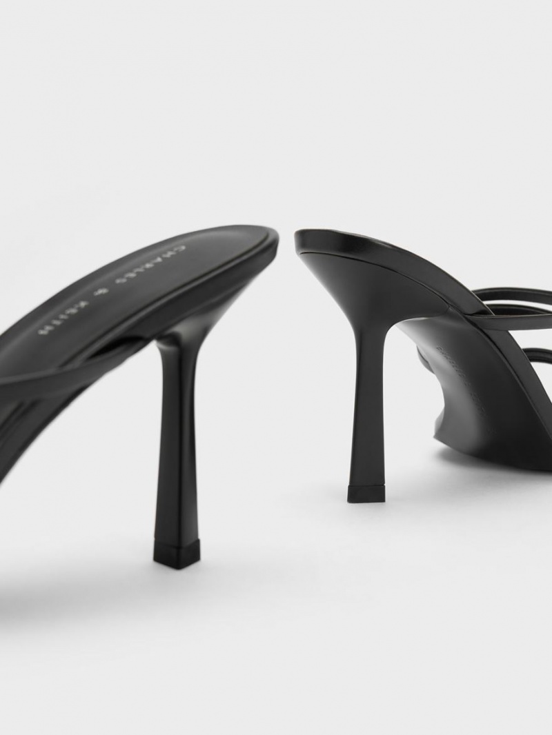 Mules Charles And Keith Asymmetric Square-toe με τακουνι μαυρα | 08562-JAGR