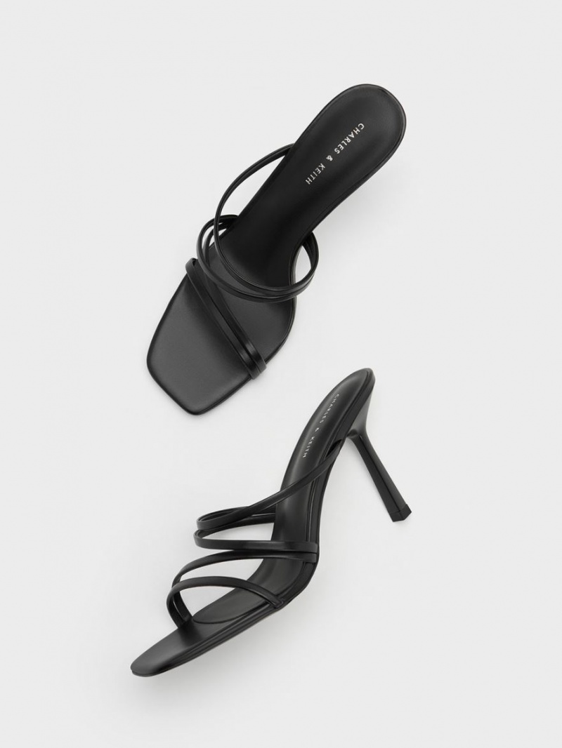 Mules Charles And Keith Asymmetric Square-toe με τακουνι μαυρα | 08562-JAGR