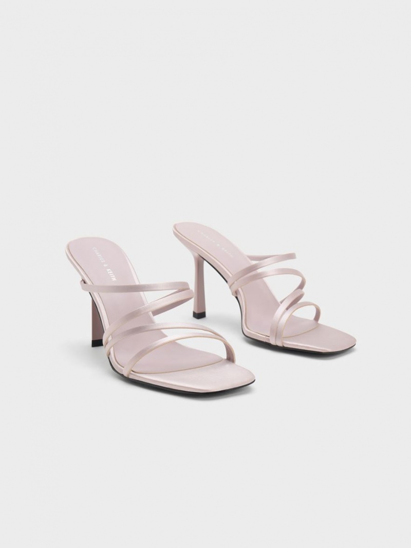 Mules Charles And Keith Asymmetric Square-toe με τακουνι μωβ | 95423-DSMH