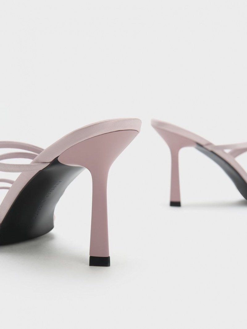 Mules Charles And Keith Asymmetric Square-toe με τακουνι μωβ | 95423-DSMH