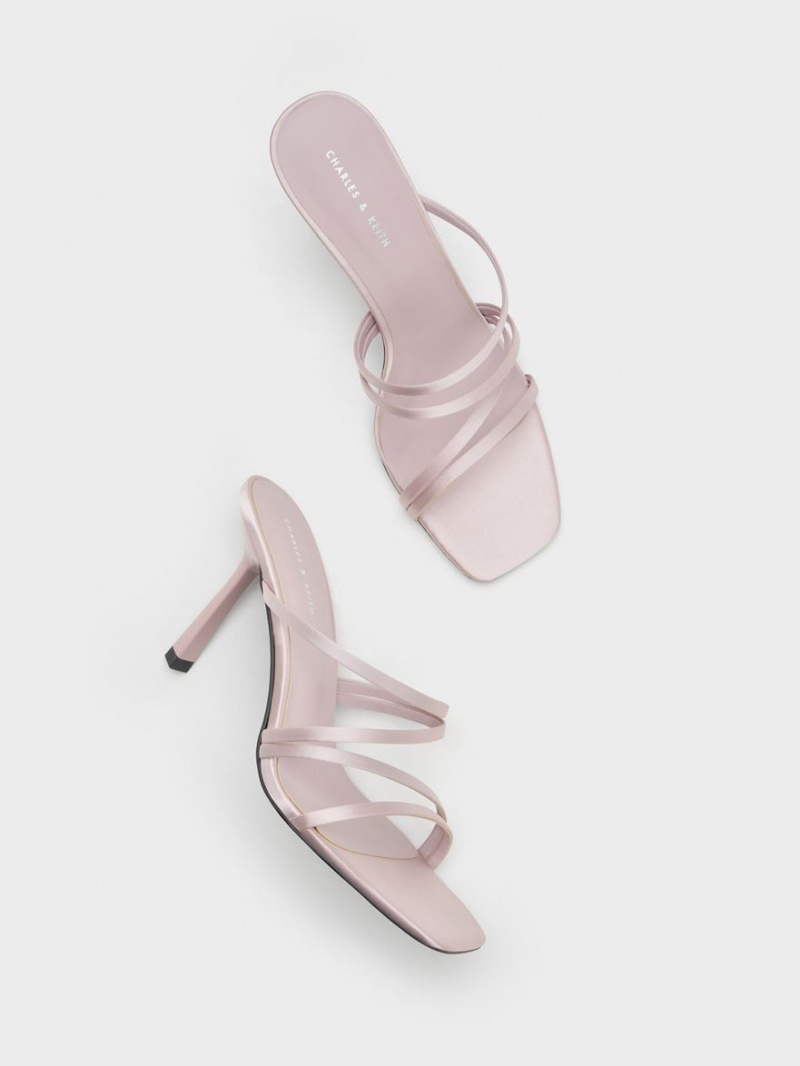 Mules Charles And Keith Asymmetric Square-toe με τακουνι μωβ | 95423-DSMH