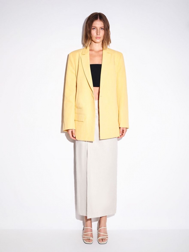 Mules Charles And Keith Asymmetric Square-toe με τακουνι κρέμα | 97238-DRQX