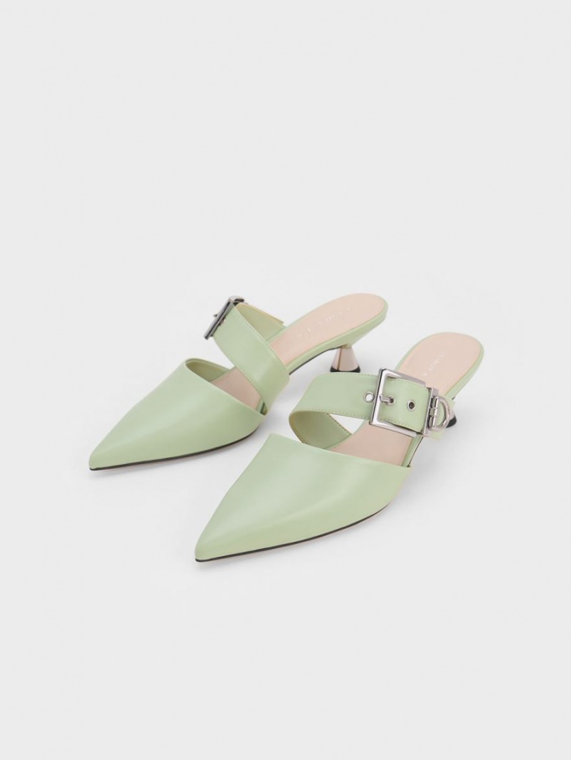 Mules Charles And Keith Asymmetric πόρπης με τακουνι μεντα | 90845-BPXJ