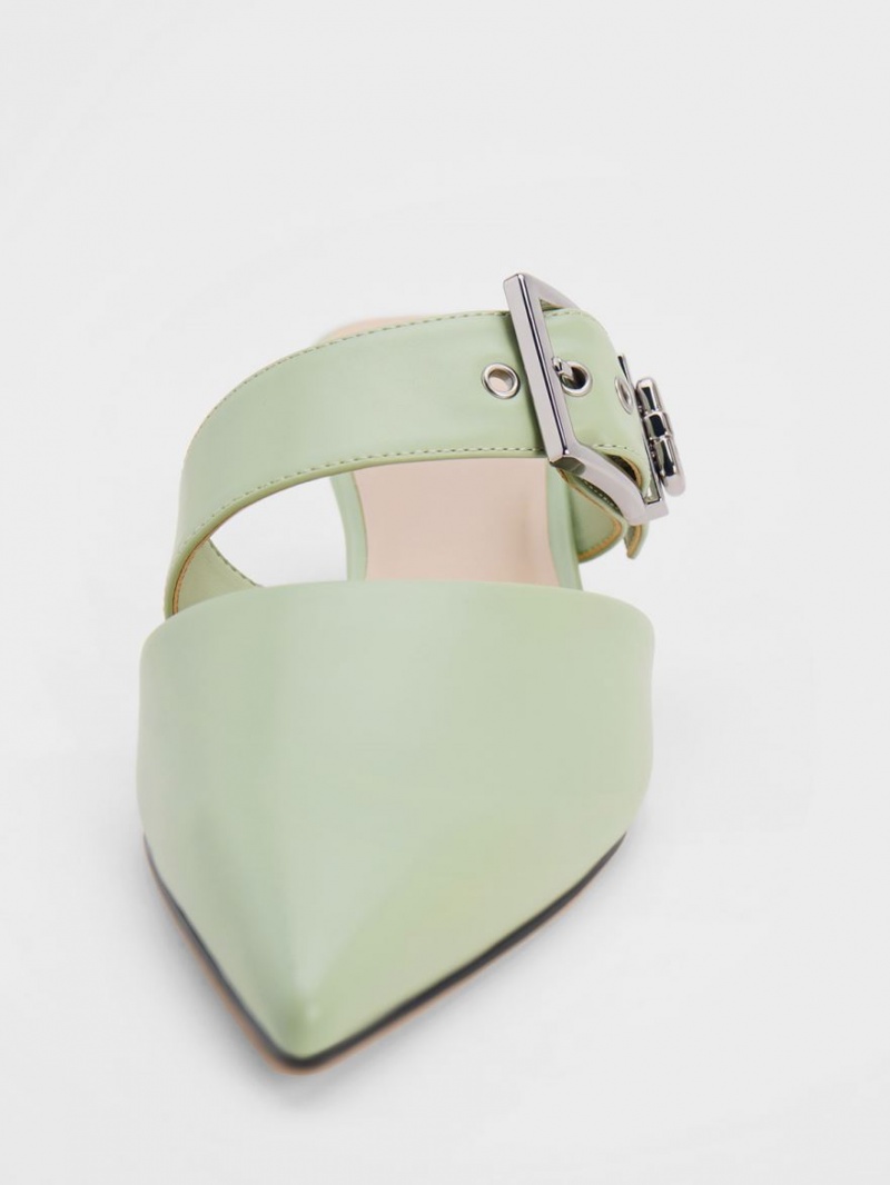 Mules Charles And Keith Asymmetric πόρπης με τακουνι μεντα | 90845-BPXJ