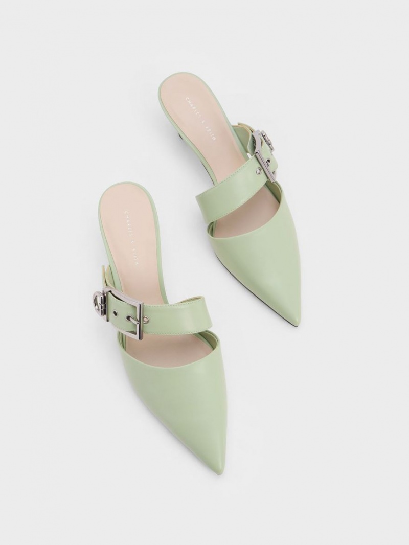 Mules Charles And Keith Asymmetric πόρπης με τακουνι μεντα | 90845-BPXJ