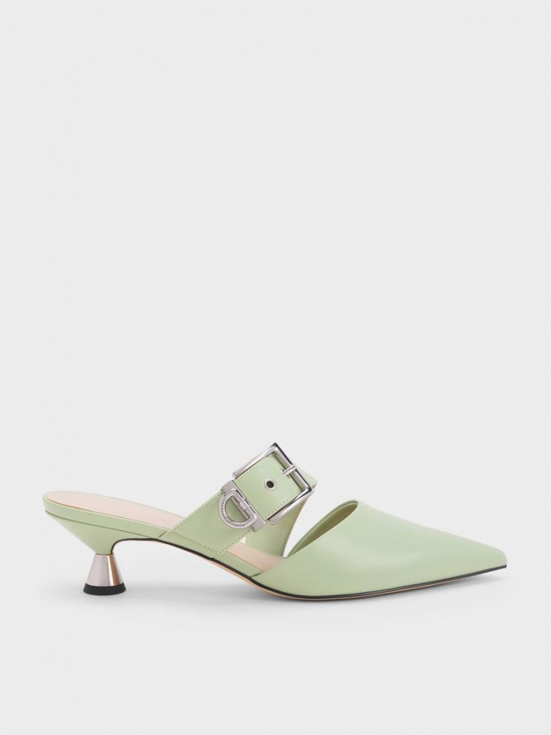 Mules Charles And Keith Asymmetric πόρπης με τακουνι μεντα | 90845-BPXJ