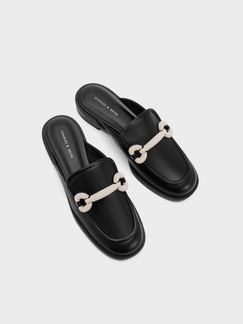 Mules Charles And Keith Beaded Accent Loafer μαυρα | 21307-OSZU