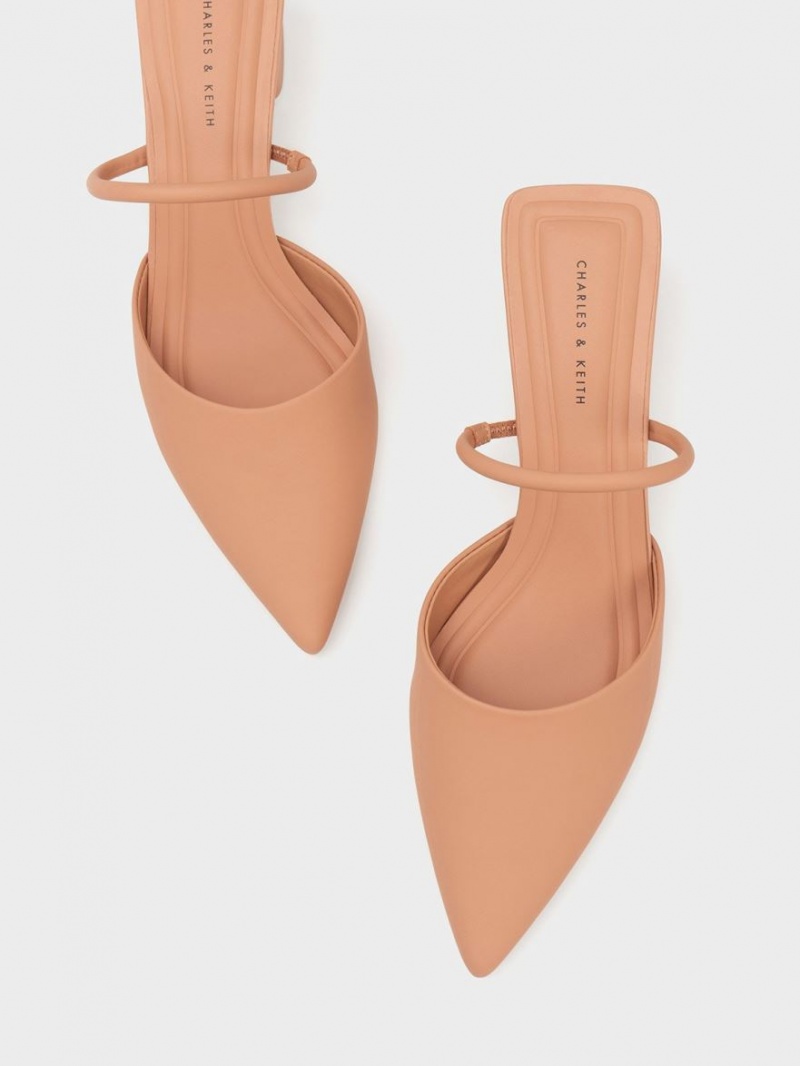 Mules Charles And Keith Block Heel καφε | 50973-DWLR