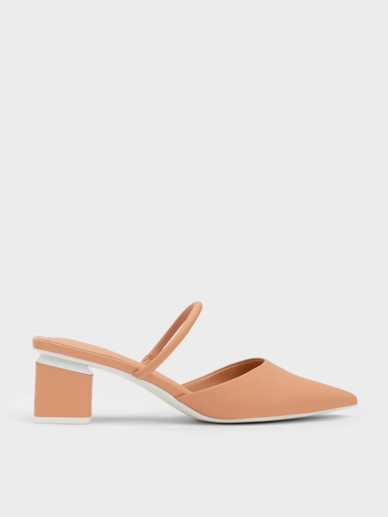Mules Charles And Keith Block Heel καφε | 50973-DWLR
