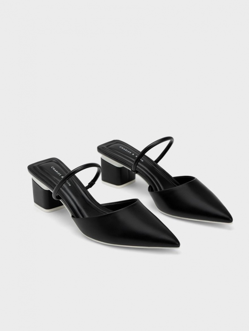 Mules Charles And Keith Block Heel μαυρα | 72916-GWQC